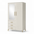 Armoire en bois blanc avec miroir