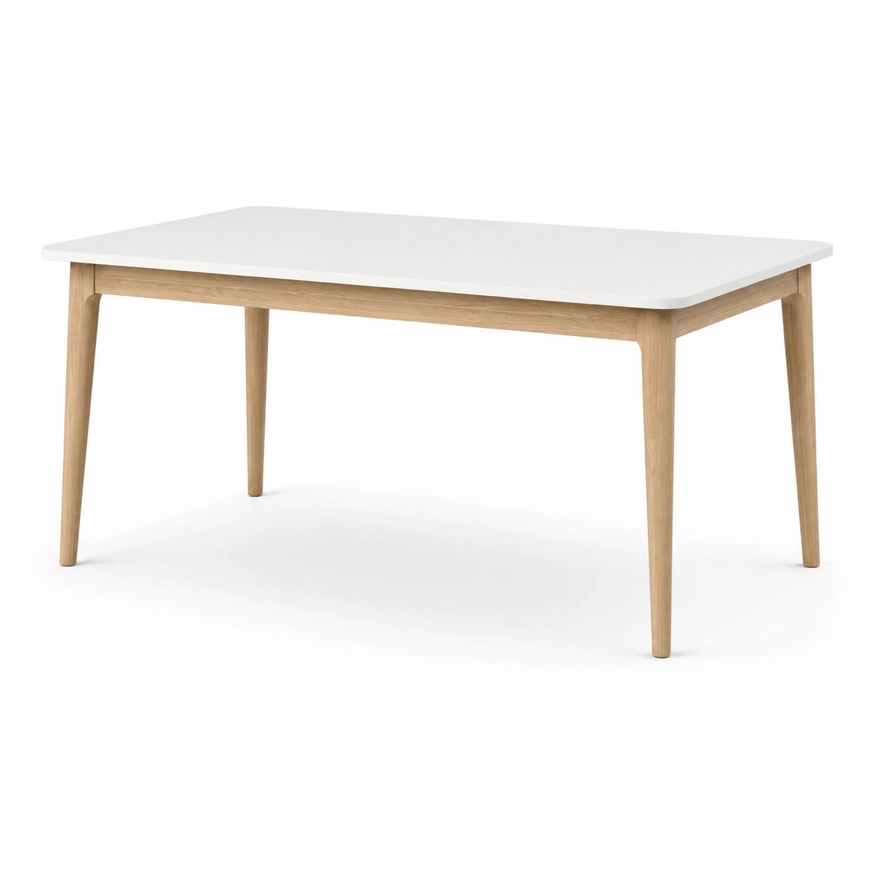 Table rectangulaire en bois de chêne et MDF blanc 180x90x75cm