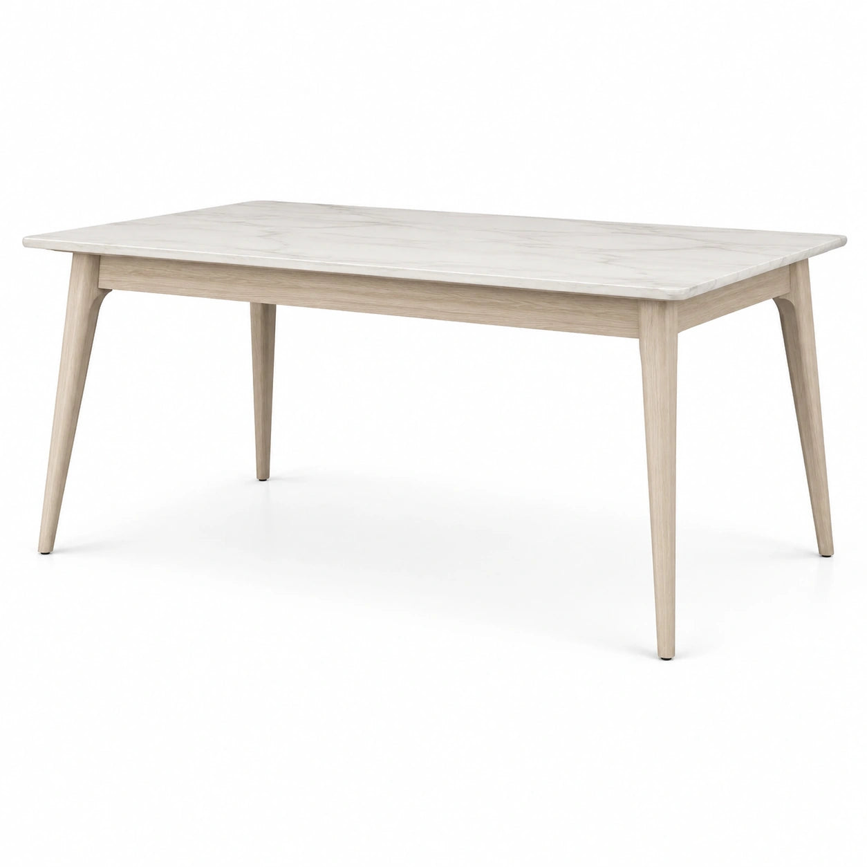 Table à manger en bois avec plateau en marbre 180x90x75 cm
