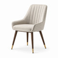 Chaise en bois avec revêtement en tissu polyester beige