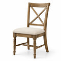 Chaise en bois de chêne avec siège en lin beige
