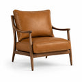 Fauteuil en cuir avec cadre en bois