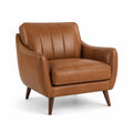 Fauteuil en cuir synthétique marron avec rembourrage