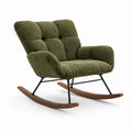 Fauteuil à bascule en tissu vert olive